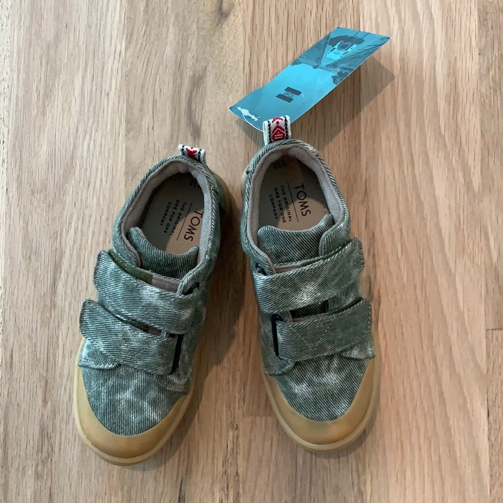 Toms Youth Lenny hi tops dusty olive tie dye sz 12